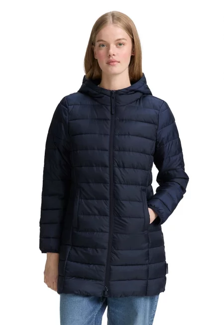 Яке с цип и качулка - Тъмносин