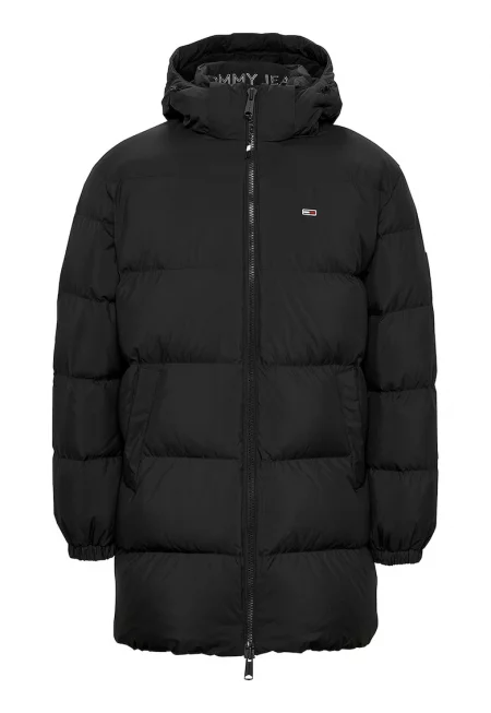 Зимно яке с пухена вата иотделяща се качулка - Черен