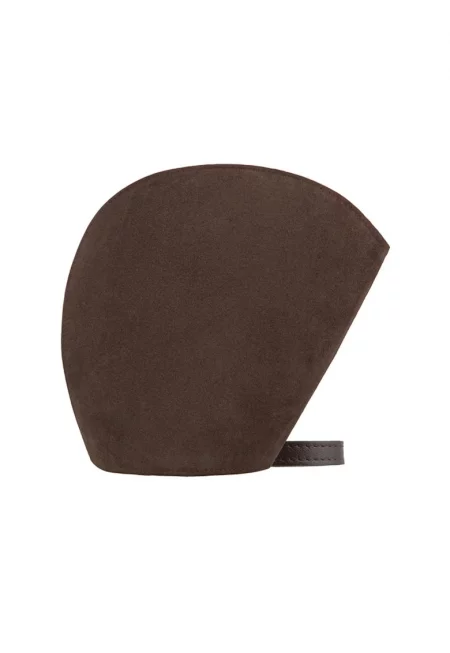 Асиметрична чанта през рамо от кожа и велур