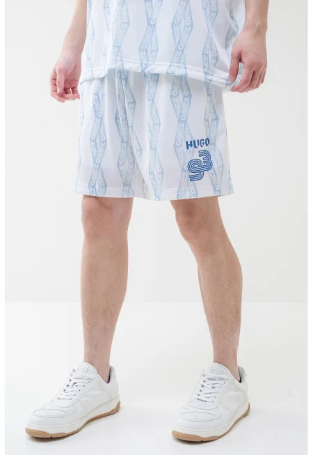 Бермуди с лого - Бял/Син