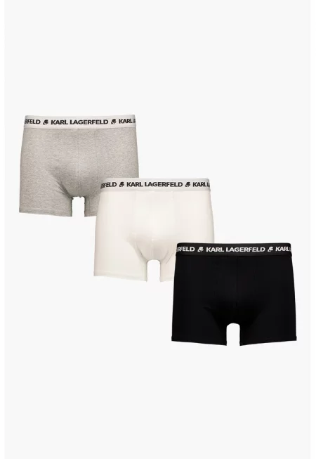 Боксерки с органичен памук - 3 чифта - Бял/Черен/Сив меланж