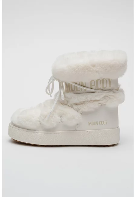 Боти с еко пух - Бял