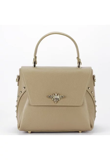 Чанта от естествена кожа  - Бежов