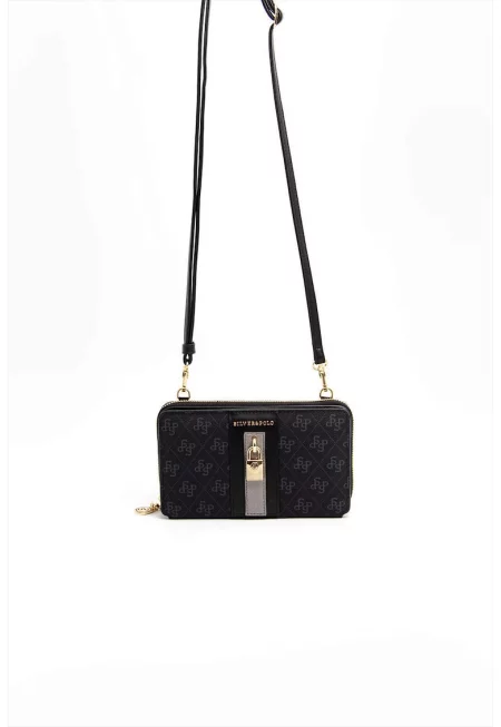 Чанта през рамо от еко кожа - Черен - 11x19x5