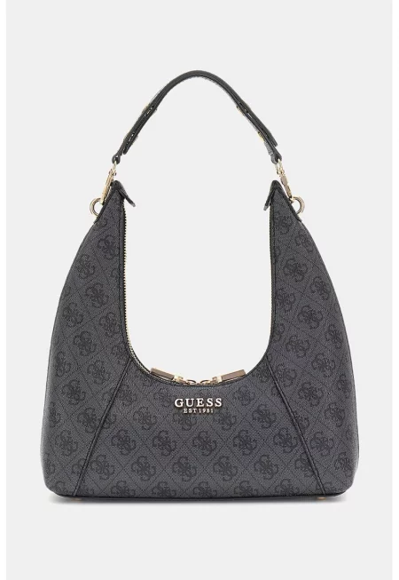 Чанта с монограм и цип - Tъмносив