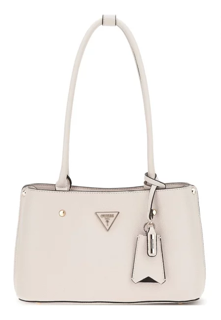 Чанта за рамо Meridian от еко кожа с лого - Крем