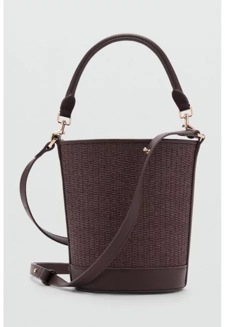 Чанта за рамо Raffia с отделяща се презрамка