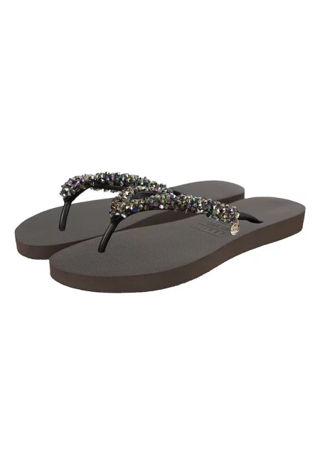 Чехли Classic Aby с декоративни камъни - Кафяв