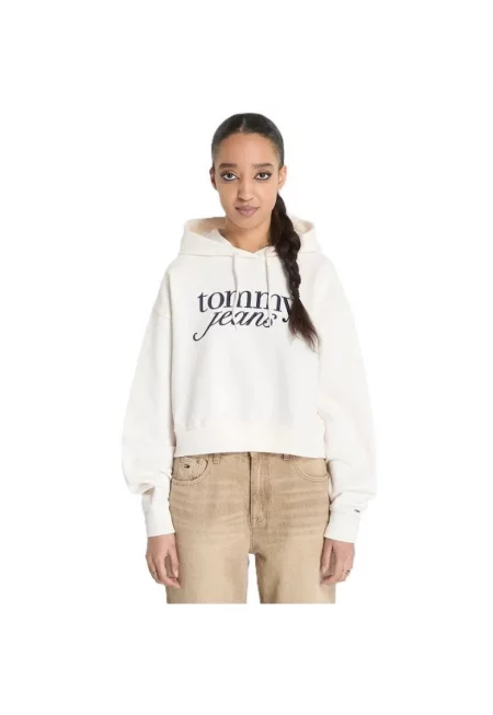 Дамска блуза  tjw rlx crp script hoodieext - DW0DW20306-YBH - Бяла - Бял