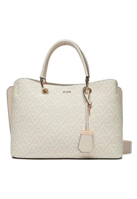 Дамска чанта  Eile - бежова - имитация на кожа - 35x38x15см