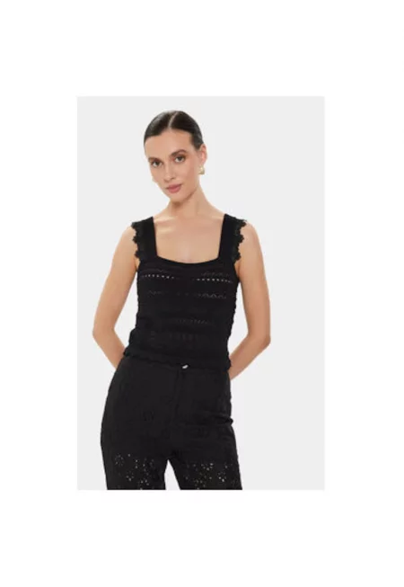 Дамска черна тениска  Черен