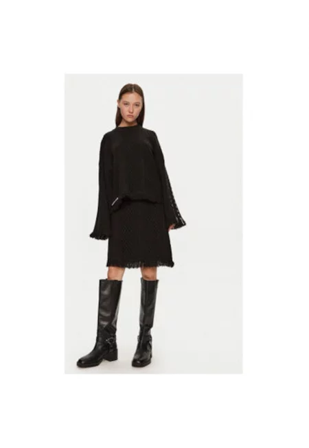 Дамска пола -  304177118 - Акрил/Полиестер/Найлон - Черна - Черен