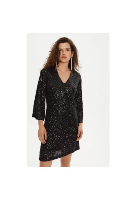 Дамска рокля -  304453632 - Полиестер - Черен