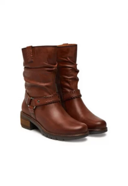 Дамски боти -  естествена кожа - кафяв комплект ботуши