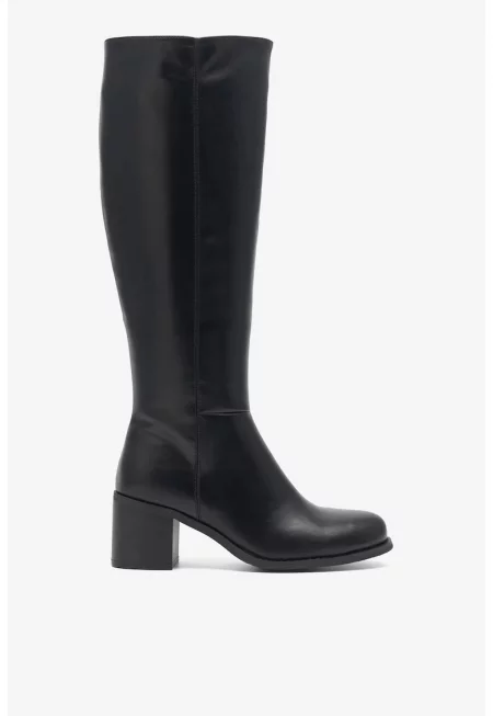 Дамски ботуши  синтетични - черни - Черен