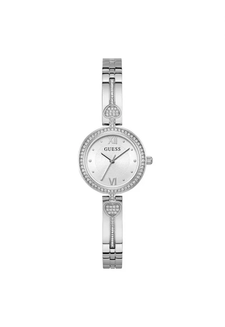 Дамски часовник  27 мм - сребърна стоманена каишка - сребърен стоманен корпус - водоустойчив до 3 ATM