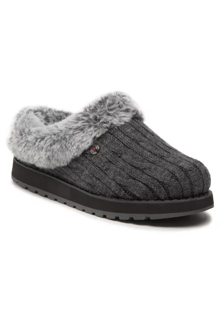 Дамски чехли -  сиви - текстилен материал