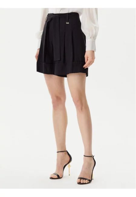 Дамски къси панталони -  305291028 - Вискоза - Черен - Черен