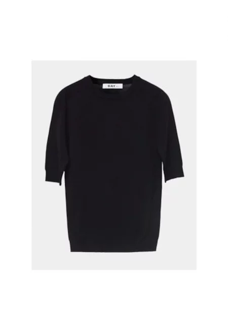 Дамски пуловер -  304007613 - Мериносова вълна - Черен - Черен