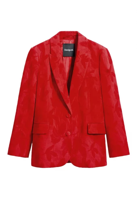 Дамско яке  25SWEW18 - Памук/Вискоза - Червено - Червен