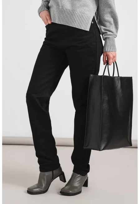 Дънки със средна талия и 5 джоба - Черен