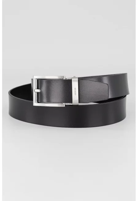 Едноцветен кожен колан - Черен