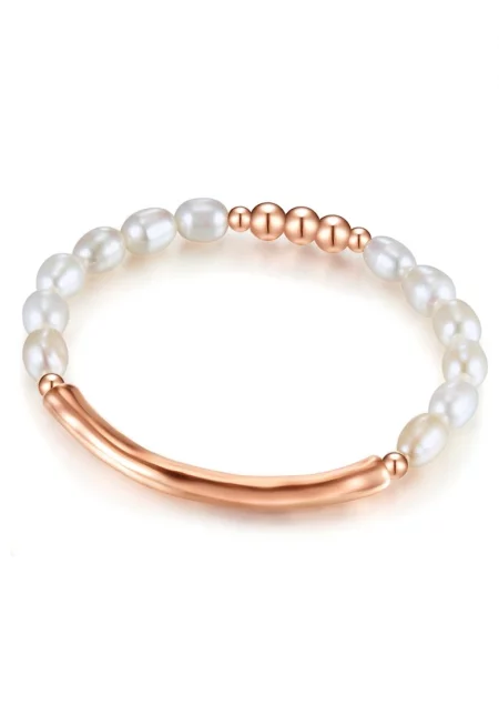 Гривна със сладководно култивирани перли - Бял