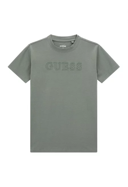 GUESS - Тениска с овално деколте и релефно лого