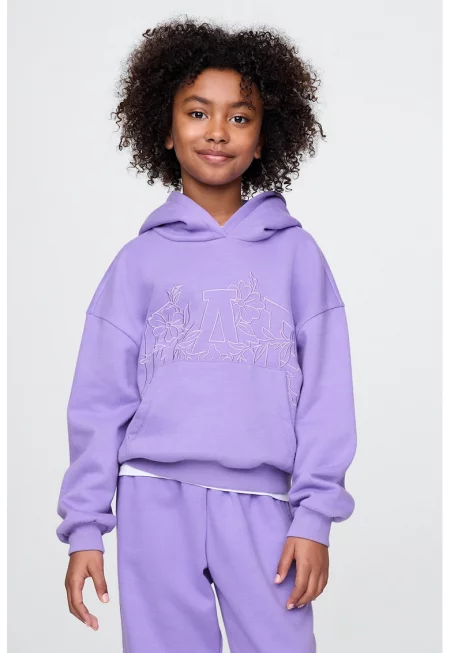 Худи с лого - Лилав