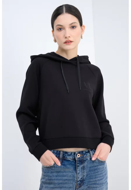 Худи с ръкави реглан - Черен