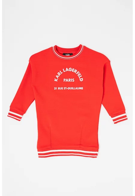 Къса рокля с лого - Червен