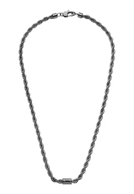 Колие от неръждаема стомана с висулка с лого - Сребрист