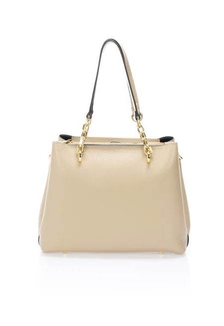 Кожена чанта с метални крачета