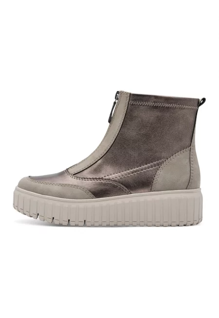 Кожени боти с текстил