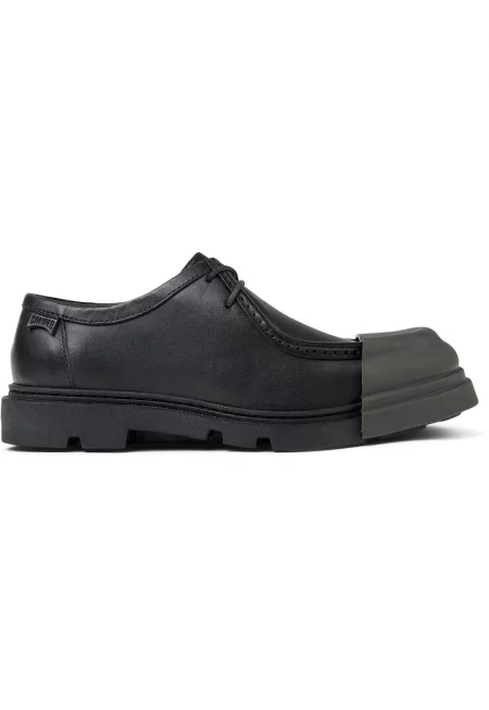 Кожени обувки Junction - Избеляло черно