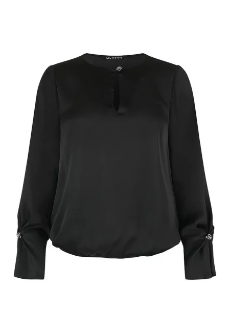 Лека сатенена блуза с капковиден изрез