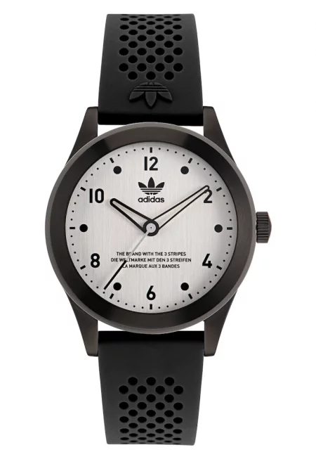 Мъжки часовник  CODE THREE - силиконова каишка - корпус от неръждаема стомана - черен - аналогов - водоустойчив 5 ATM