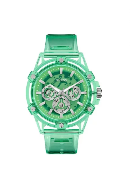 Мъжки часовник  GW0806G6 - Кварцов - 50мм - зелен - силиконова каишка