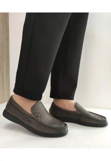 Мъжки перфорирани обувки  891-L008 сиви - сиви