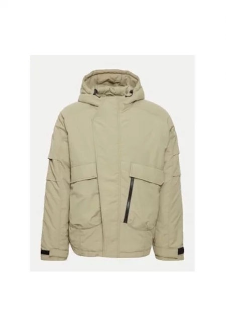 Мъжко яке - Едноцветно - 304021404 - Найлон - Бежово - Бежов