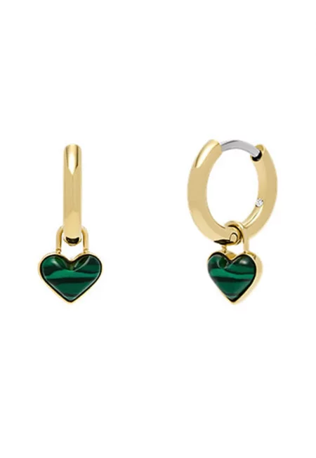 Обеци Modern Meadows от неръждаема стомана с малахит - Зелен/Златист