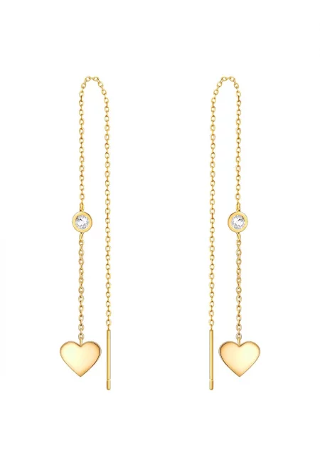 Обеци с 18K злато - Златист