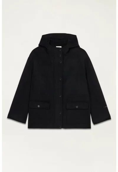 Палто с джобове с капаче