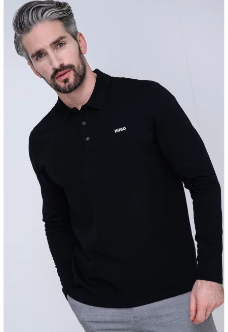 Памучна блуза с лого - Бял/Черен