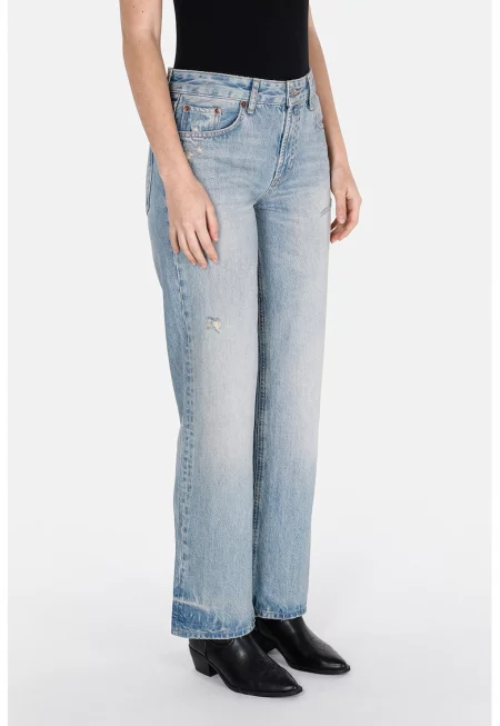 Памучни прави дънки - Син