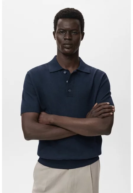 Плетена тениска с яка