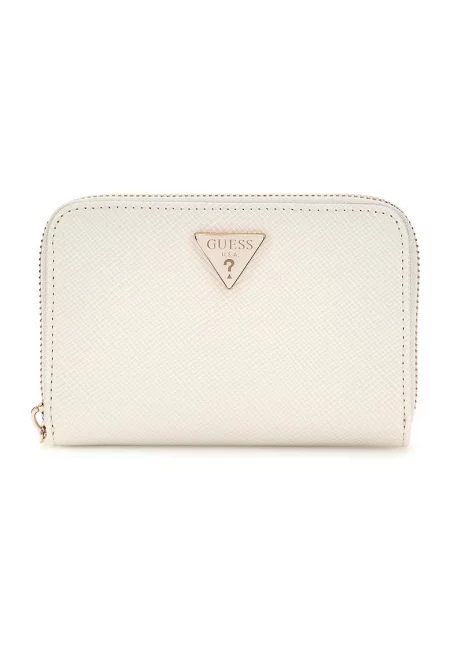 Портмоне от еко кожа метално лого - Мръснобял