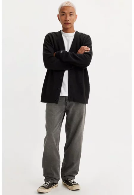 Прави дънки с джобове - Tъмносив