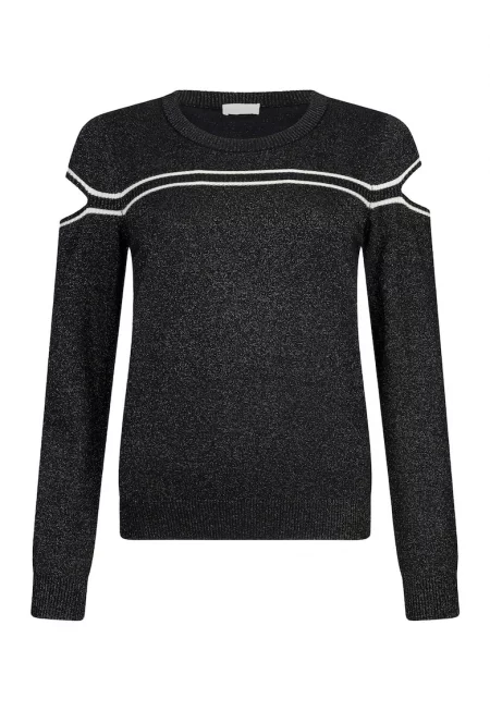 Пуловер с отвори на ръкавите