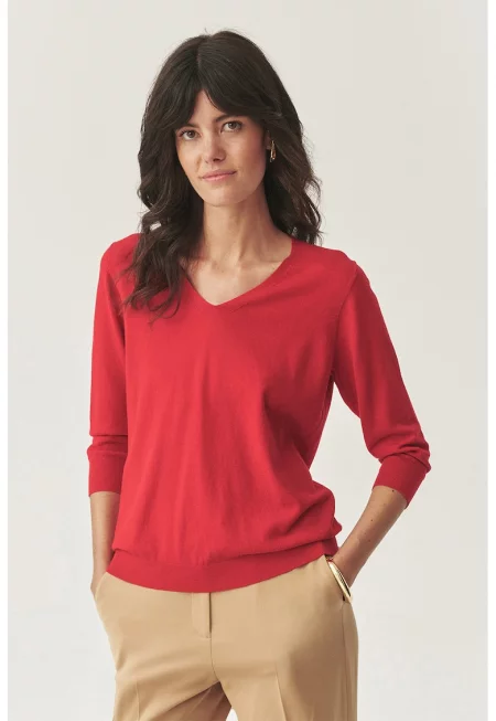 Пуловер с шпиц - Корал